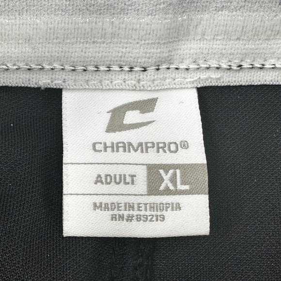 Champro Men's Size XL Pant Baseball Two Back Pockets Black New With Tags - Picture 4 of 15